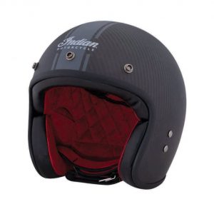 Open Face Carbon Fiber Retro Helmet with Stripes