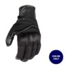 The Motodry Star Leather/Textile Gloves in black are specifically designed for summer riding, embodying a lightweight and short 'URBAN' style that appeals to riders looking for both comfort and protection during the warmer months